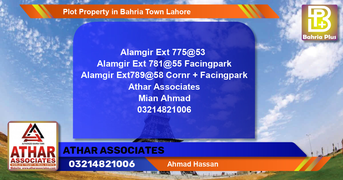 Residential Plot for Sale in Bahria Town, Lahore - (BP-84322)