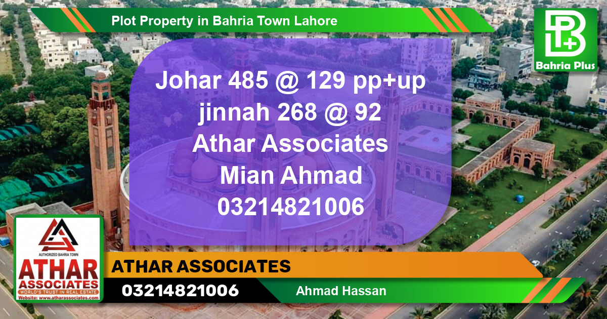 Residential Plot for Sale in Bahria Town, Lahore - (BP-84323)