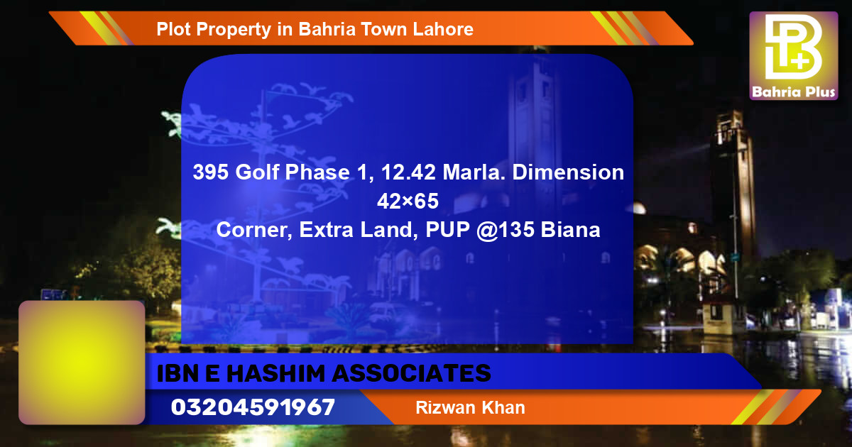 Residential Plot for Sale in Bahria Town, Lahore - (BP-84324)
