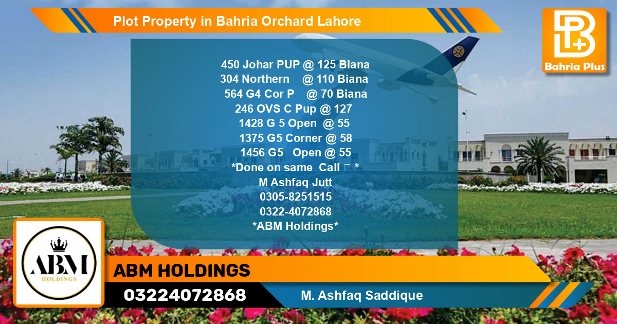 Residential Plot for Sale in Bahria Orchard, Lahore - (BP-84331)