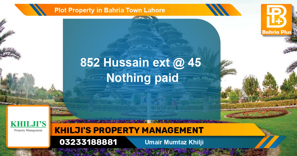 Residential Plot for Sale in Bahria Town, Lahore - (BP-84337)