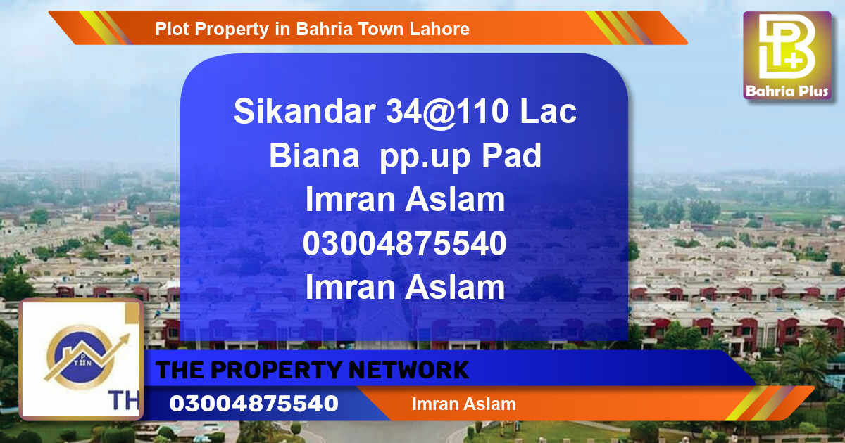 Residential Plot for Sale in Bahria Town, Lahore - (BP-84341)
