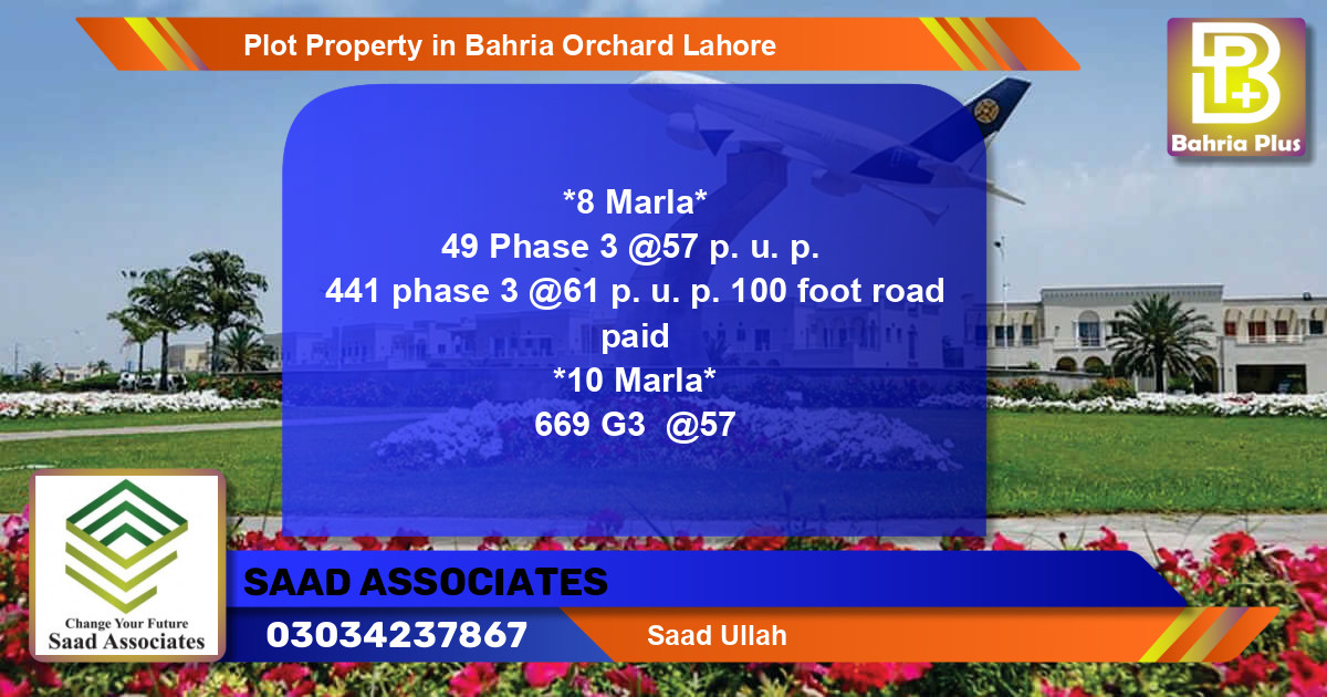 Residential Plot for Sale in Bahria Orchard, Lahore - (BP-84368)