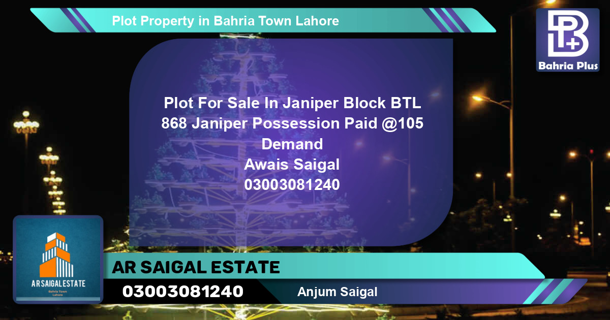 Residential Plot for Sale in Bahria Town, Lahore - (BP-84392)