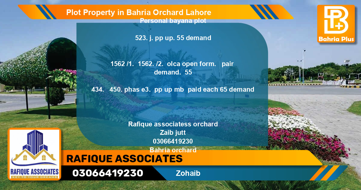Residential Plot for Sale in Phase 2 - J Block -  Bahria Orchard, Lahore - (BP-84398)