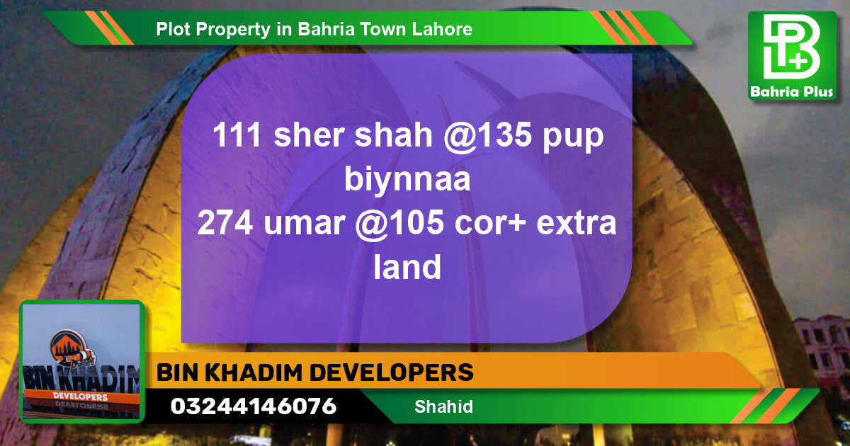 Residential Plot for Sale in Bahria Town, Lahore - (BP-84446)