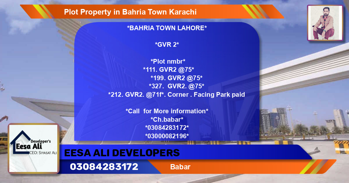 Residential Plot for Sale in Golf Phase 2 -  Bahria Town, Lahore - (BP-84451)