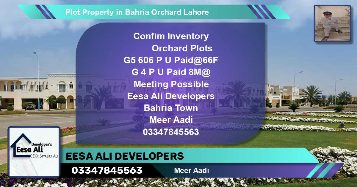 Residential Plot for Sale in Bahria Orchard, Lahore - (BP-84455)