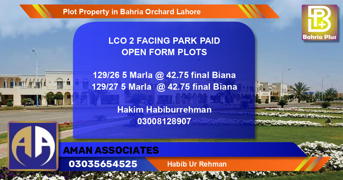 Residential Plot for Sale in Bahria Orchard, Lahore - (BP-84460)