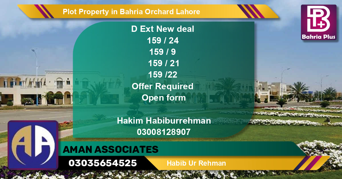 Residential Plot for Sale in Bahria Orchard, Lahore - (BP-84463)