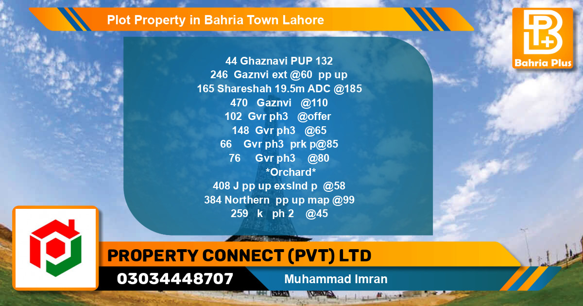 Residential Plot for Sale in Bahria Town, Lahore - (BP-84465)