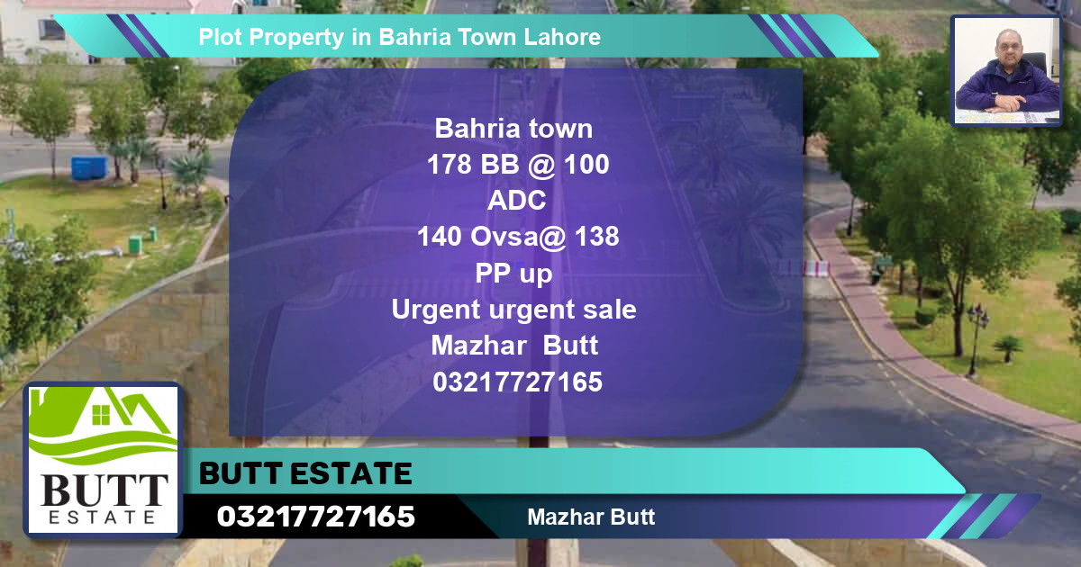 Residential Plot for Sale in Bahria Town, Lahore - (BP-84468)