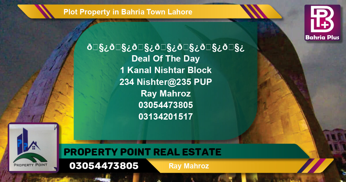 Residential Plot for Sale in Bahria Town, Lahore - (BP-84479)