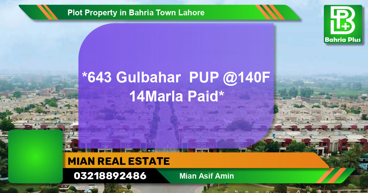 Residential Plot for Sale in Bahria Town, Lahore - (BP-84499)