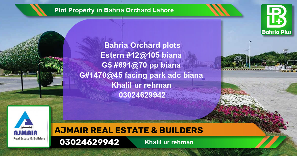 Residential Plot for Sale in Bahria Orchard, Lahore - (BP-84502)