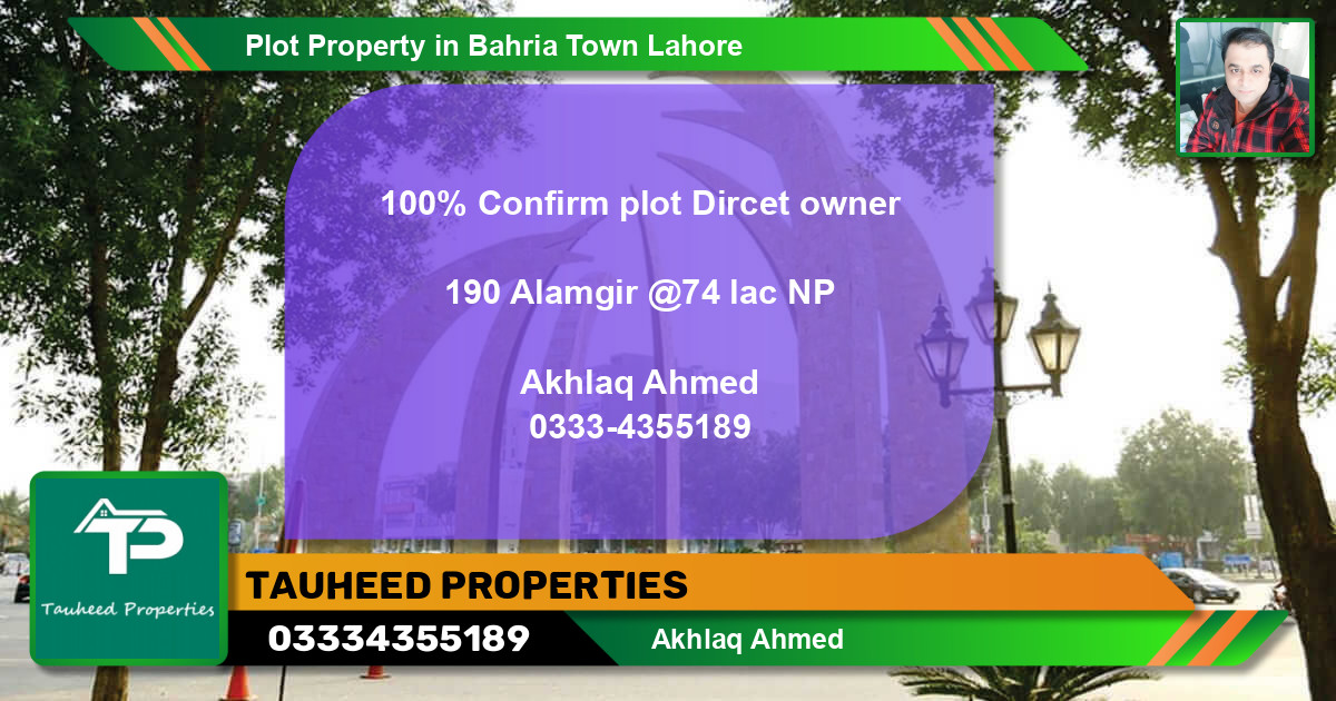 Residential Plot for Sale in Bahria Town, Lahore - (BP-84505)