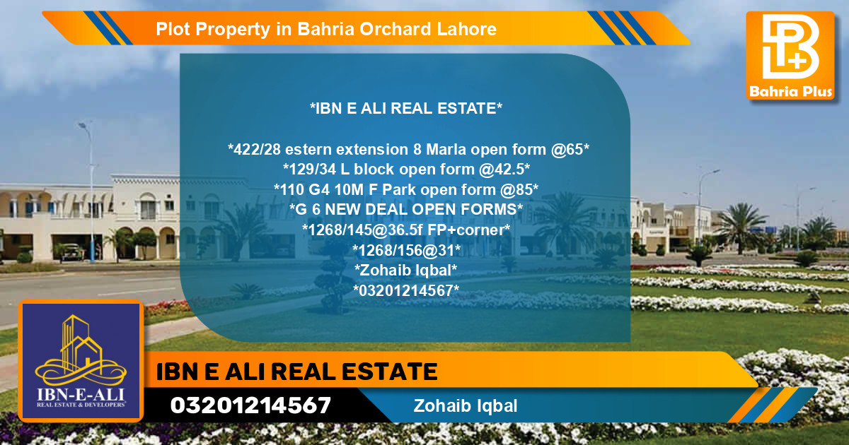 Residential Plot for Sale in Bahria Orchard, Lahore - (BP-84512)