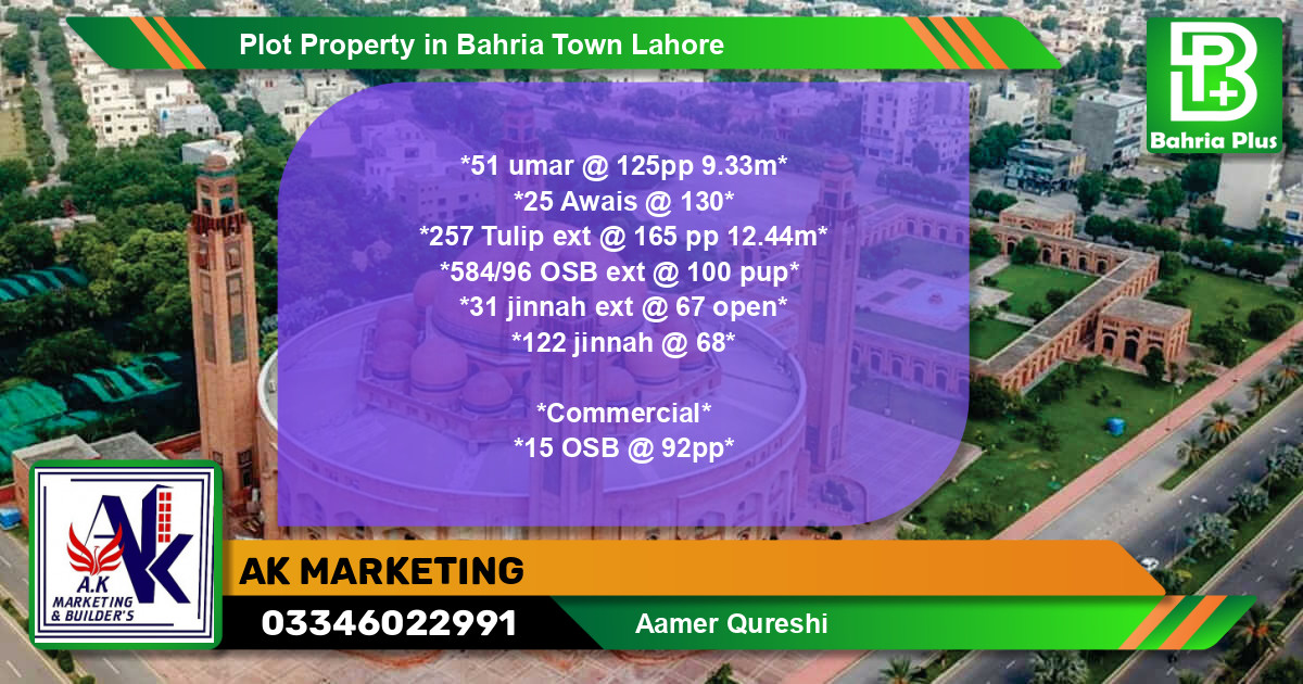 Commercial Plot for Sale in Bahria Town, Lahore - (BP-84520)