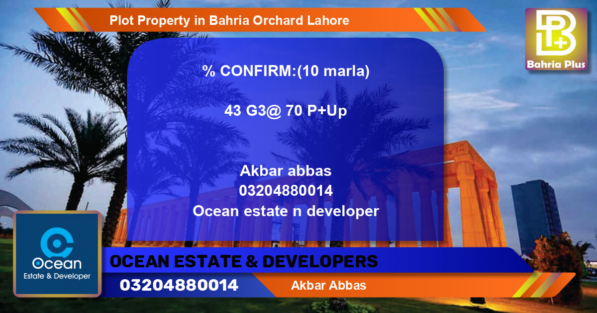 Residential Plot for Sale in Bahria Orchard, Lahore - (BP-84535)