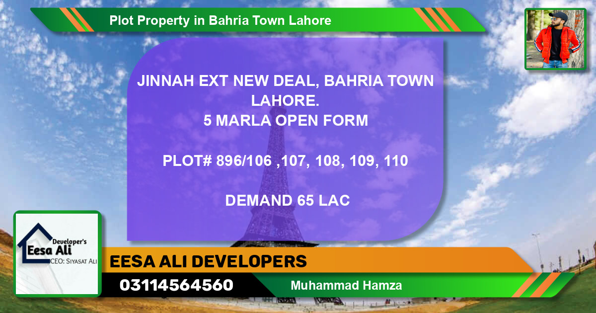 Residential Plot for Sale in Bahria Town, Lahore - (BP-84541)