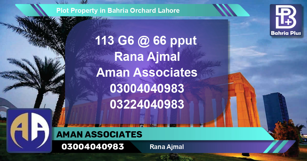 Residential Plot for Sale in Bahria Orchard, Lahore - (BP-84560)