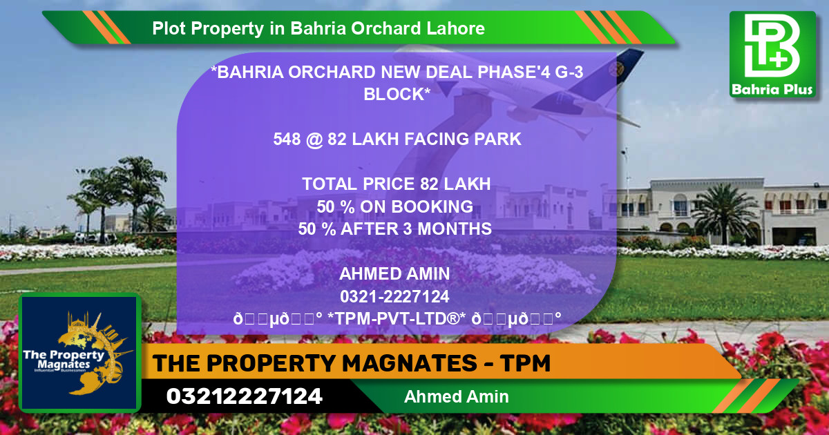 Residential Plot for Sale in Bahria Orchard, Lahore - (BP-84579)
