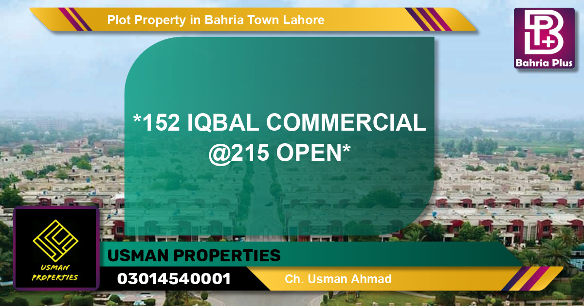 Commercial Plot for Sale in Bahria Town, Lahore - (BP-84618)