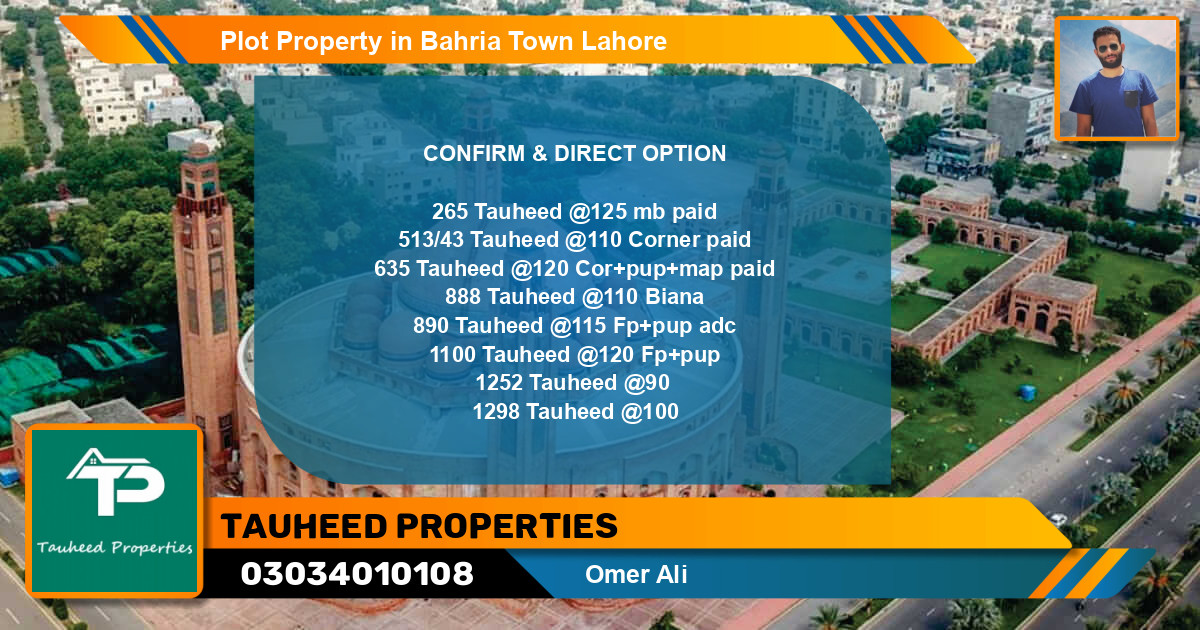 Residential Plot for Sale in Bahria Town, Lahore - (BP-84634)