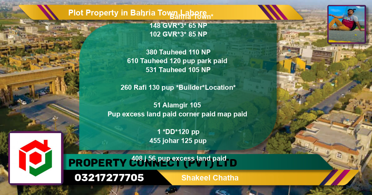 Residential Plot for Sale in Bahria Town, Lahore - (BP-84646)