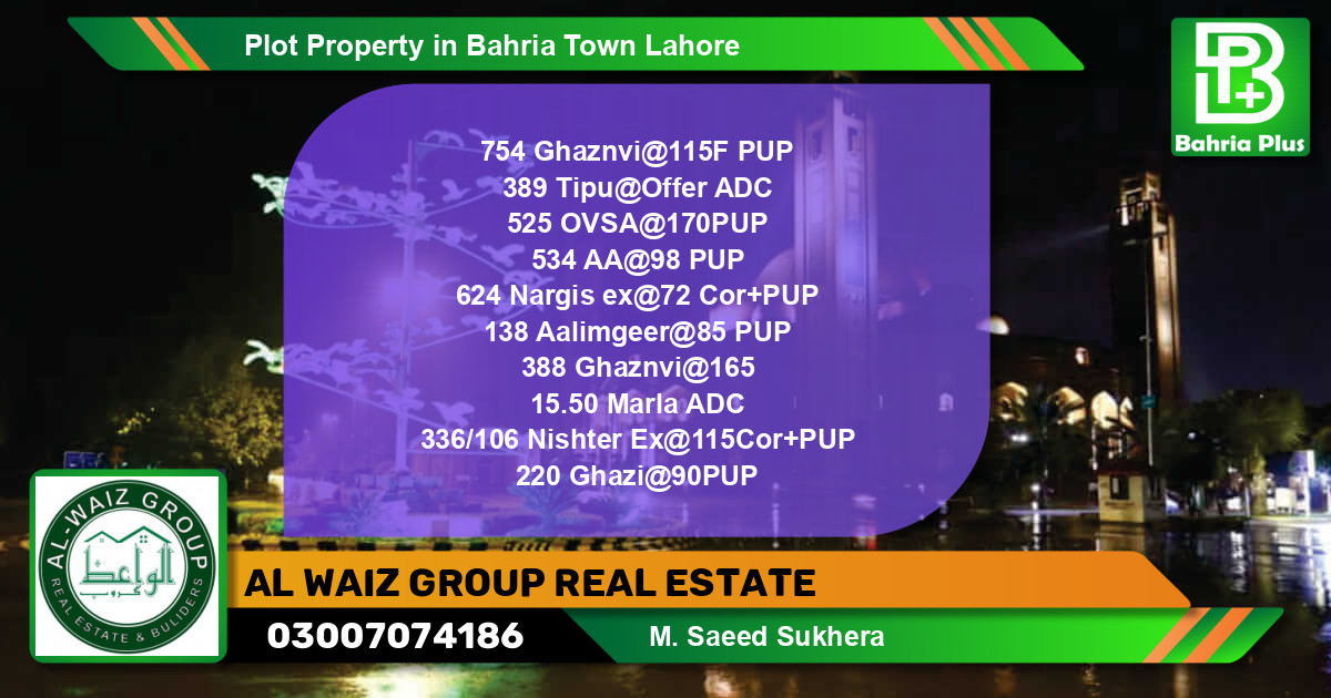 Residential Plot for Sale in Bahria Town, Lahore - (BP-84669)