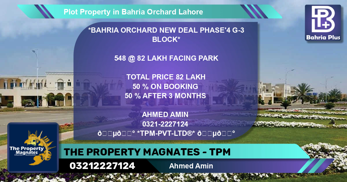 Residential Plot for Sale in Bahria Orchard, Lahore - (BP-84677)