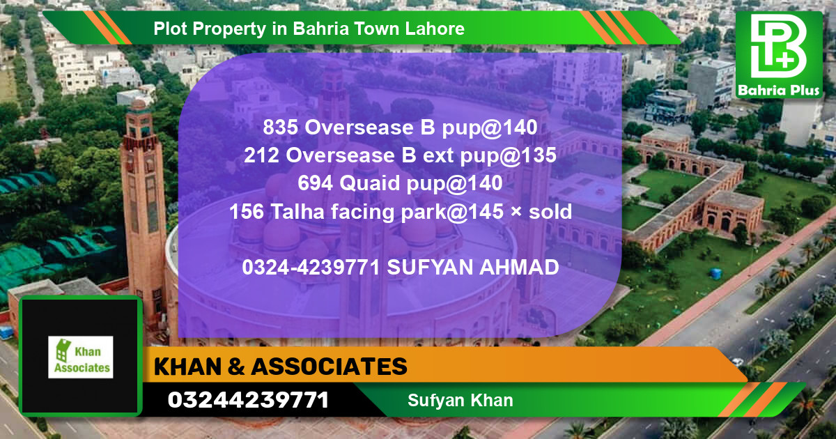 Residential Plot for Sale in Bahria Town, Lahore - (BP-84707)