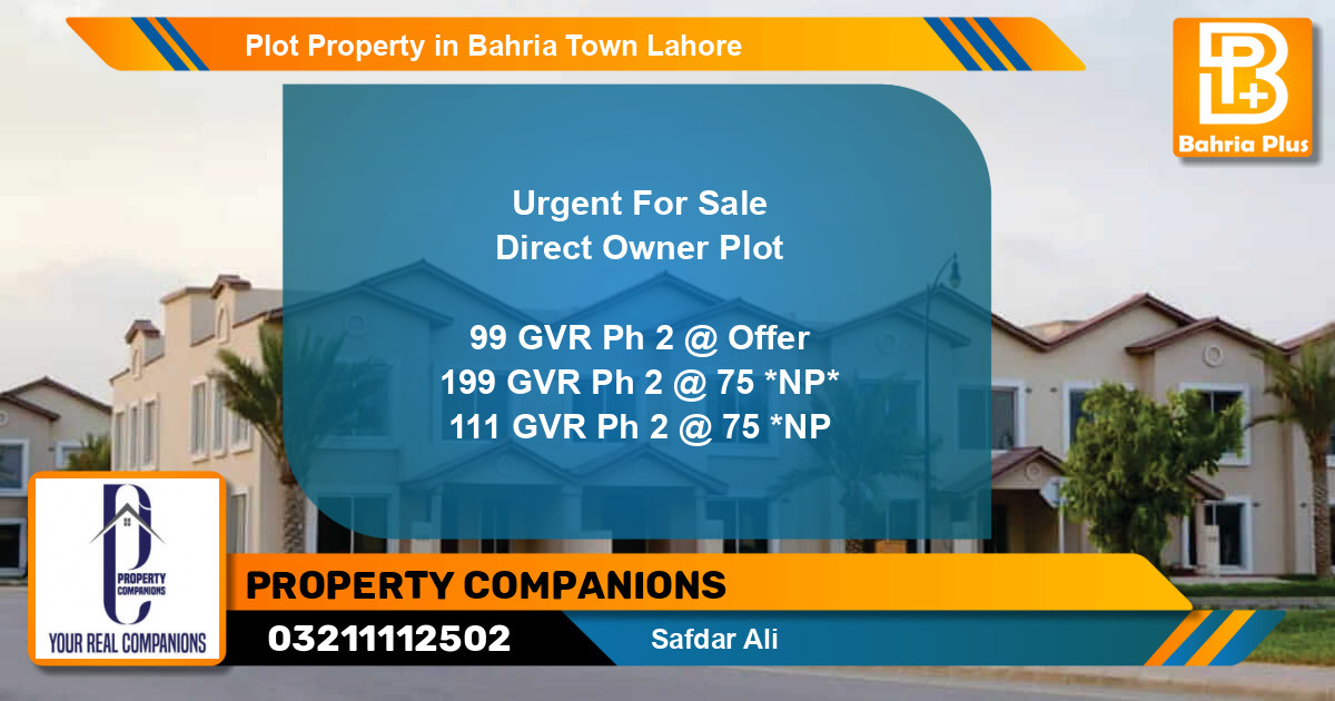 Residential Plot for Sale in Bahria Town, Lahore - (BP-84717)