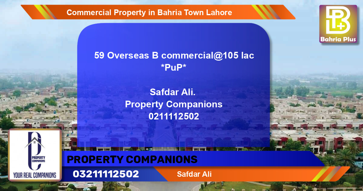 Commercial Property for Sale in Bahria Town, Lahore - (BP-84720)