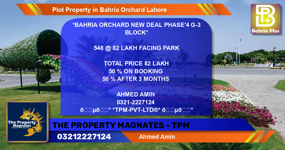 Residential Plot for Sale in Bahria Orchard, Lahore - (BP-84726)
