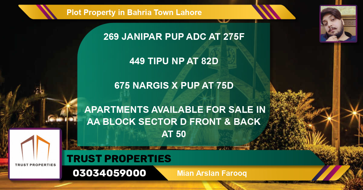 Residential Plot for Sale in Bahria Town, Lahore - (BP-84734)