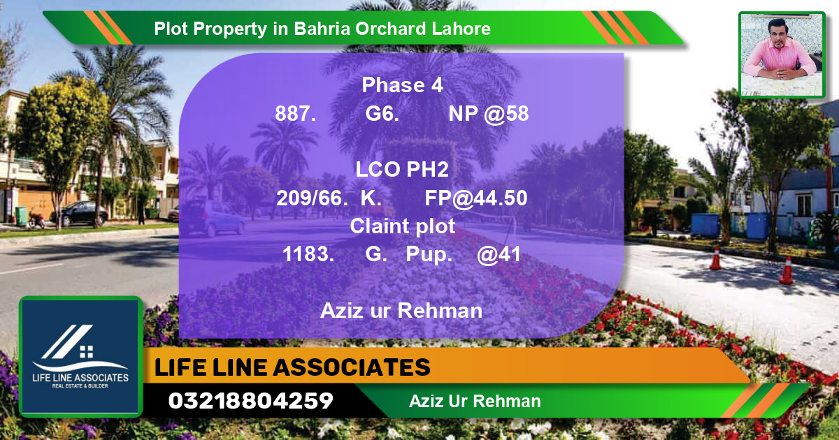Residential Plot for Sale in Bahria Orchard, Lahore - (BP-84738)