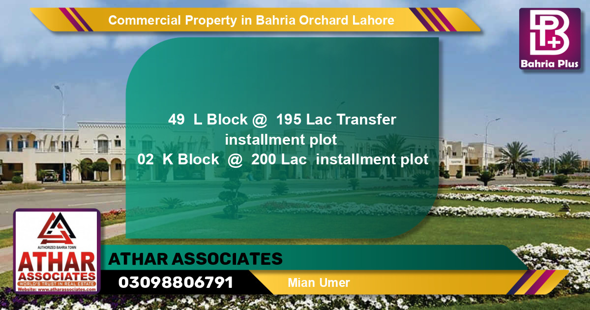 Commercial Property for Sale in Bahria Orchard, Lahore - (BP-84758)