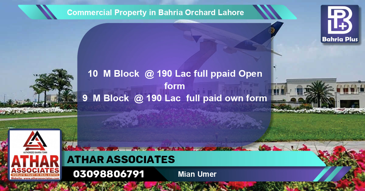 Commercial Property for Sale in Bahria Orchard, Lahore - (BP-84759)
