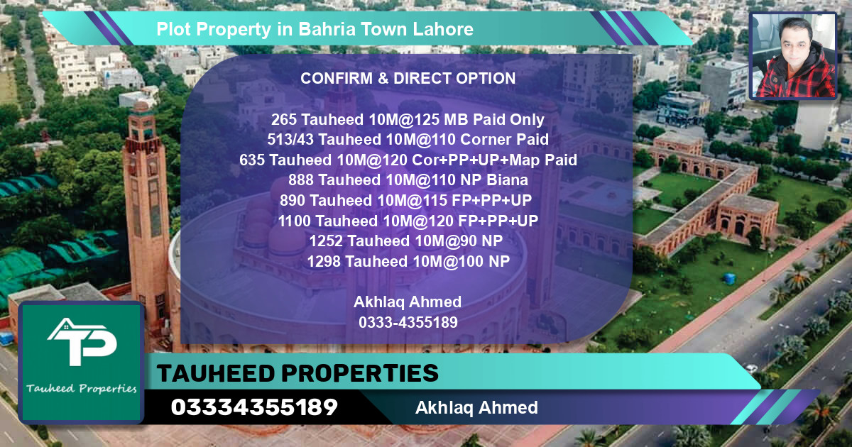 Residential Plot for Sale in Bahria Town, Lahore - (BP-84797)