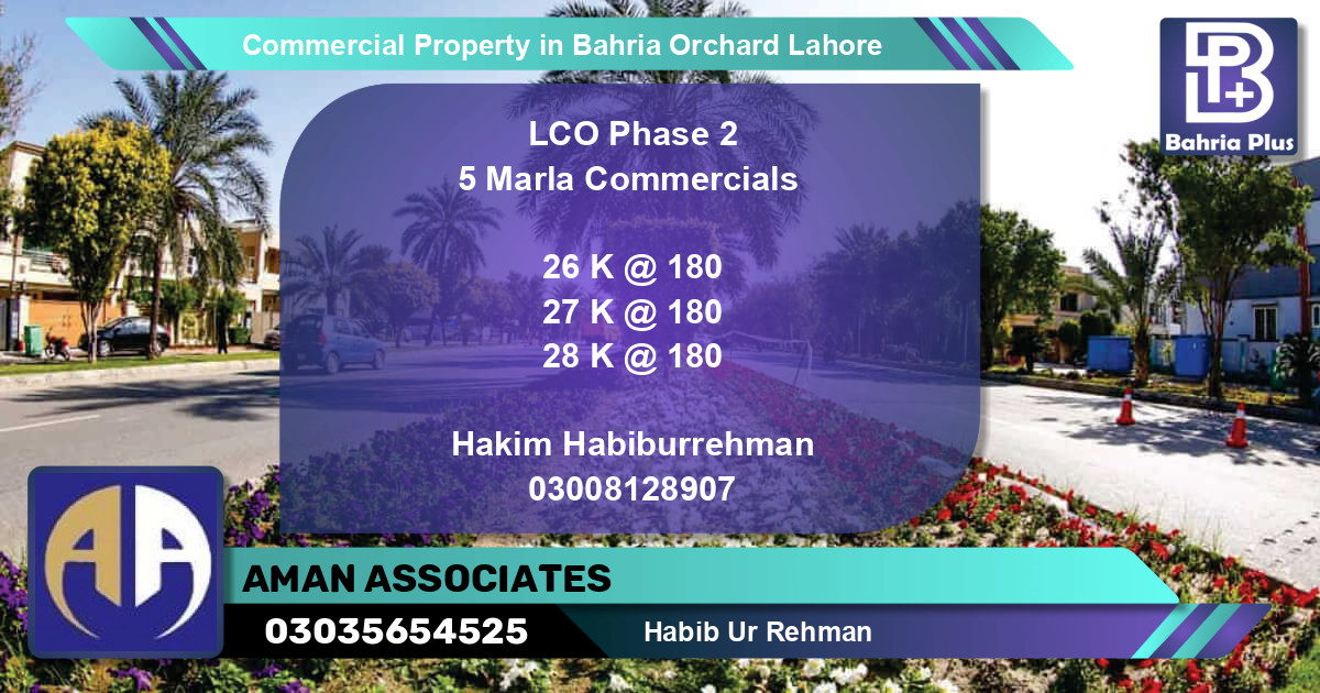 Commercial Property for Sale in Bahria Orchard, Lahore - (BP-84804)