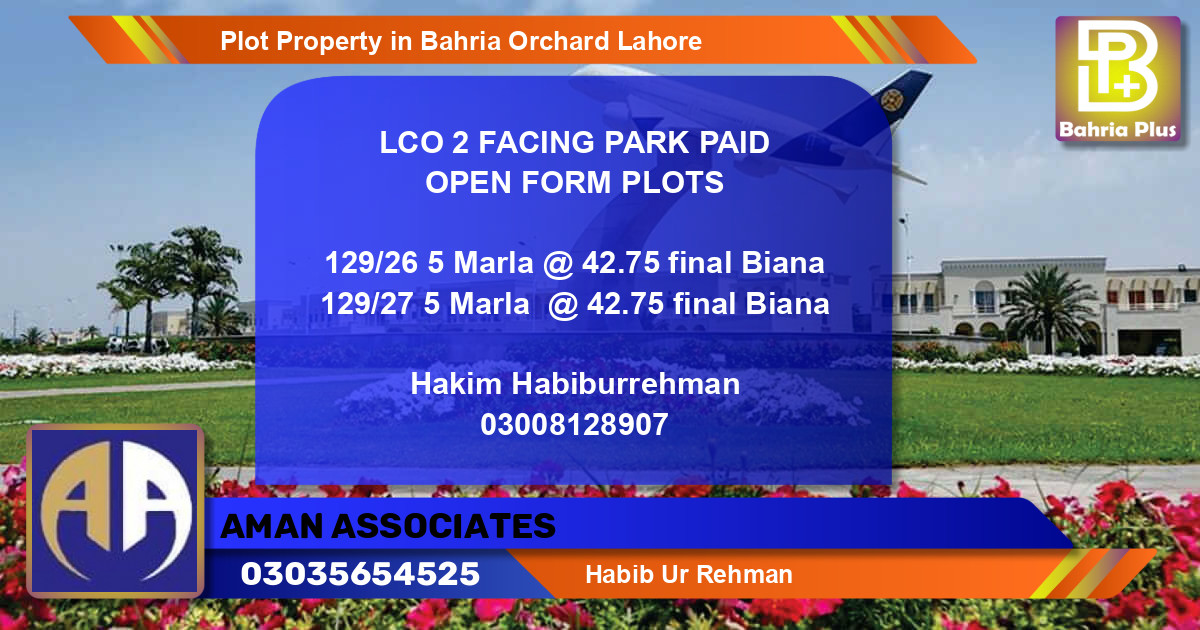 Residential Plot for Sale in Bahria Orchard, Lahore - (BP-84805)