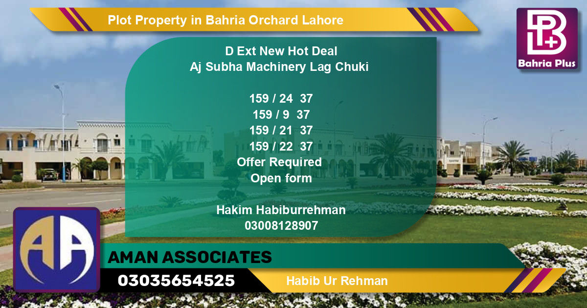 Residential Plot for Sale in Bahria Orchard, Lahore - (BP-84814)