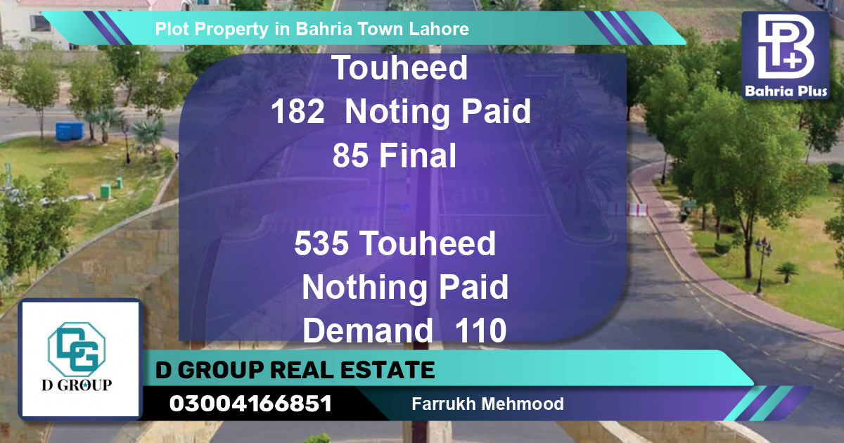 Residential Plot for Sale in Bahria Town, Lahore - (BP-84815)
