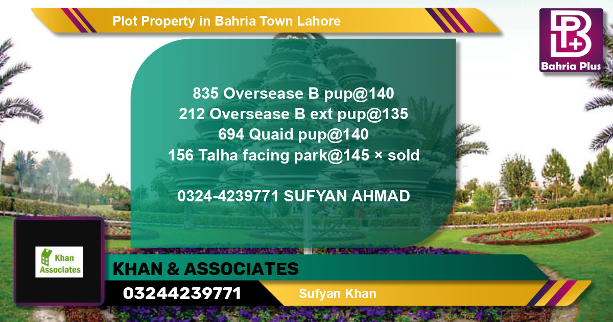 Residential Plot for Sale in Bahria Town, Lahore - (BP-84837)