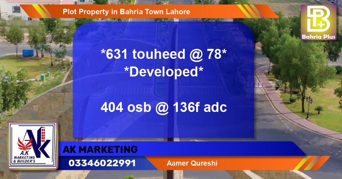 Residential Plot for Sale in Bahria Town, Lahore - (BP-84855)