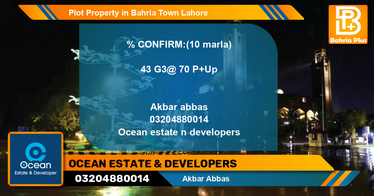 Residential Plot for Sale in Bahria Town, Lahore - (BP-84879)