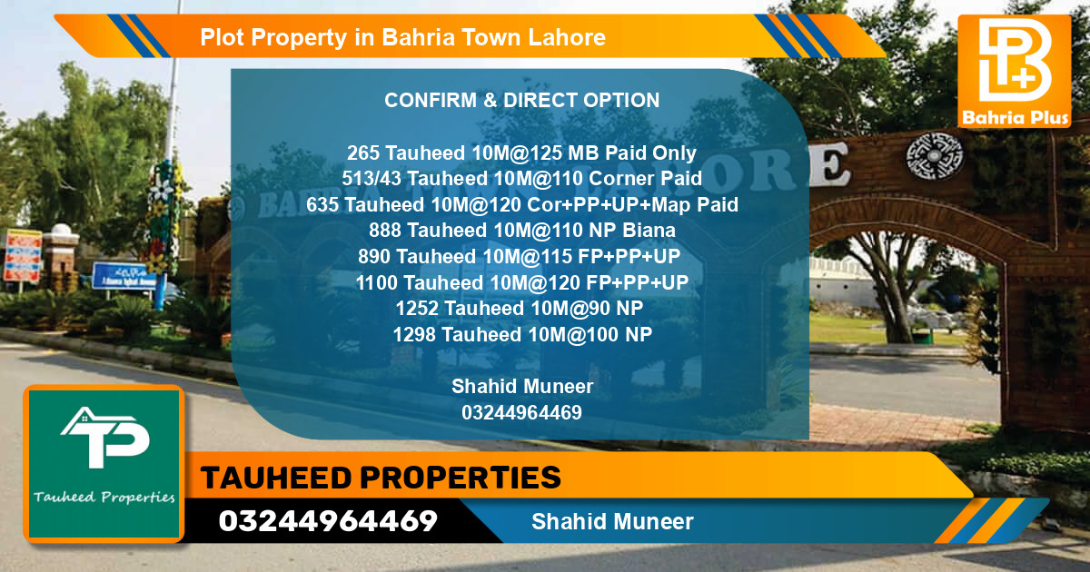Residential Plot for Sale in Bahria Town, Lahore - (BP-84886)