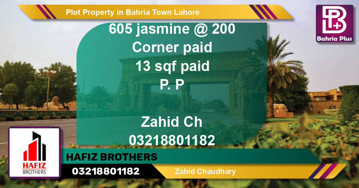 Residential Plot for Sale in Bahria Town, Lahore - (BP-84910)