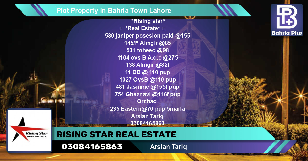 Residential Plot for Sale in Bahria Town, Lahore - (BP-84921)